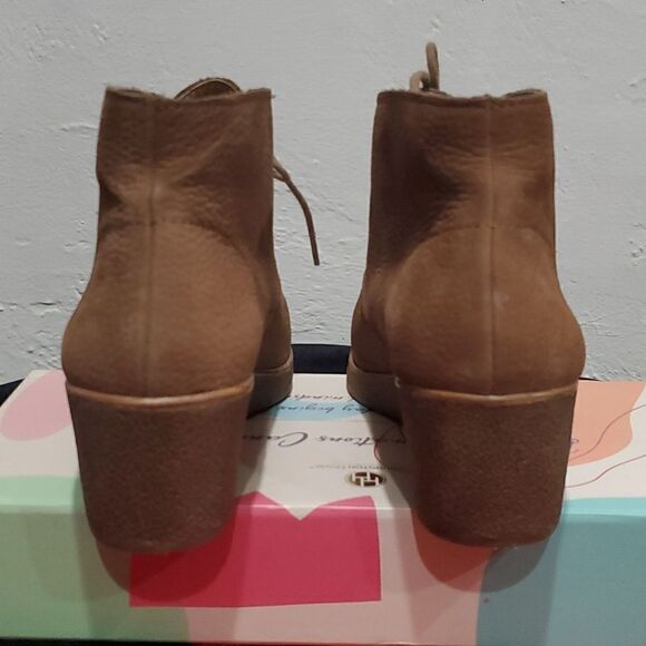 Lucky Brand Leather Wedge Junes Ankle  Boots in Tan Size 7M - Picture 8 of 13